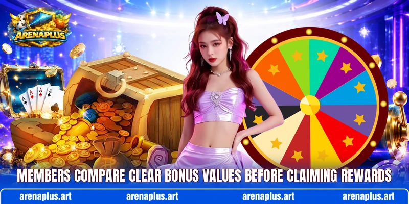 Members compare clear bonus values before claiming rewards