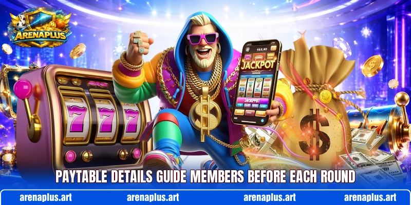 Paytable details guide members before each round