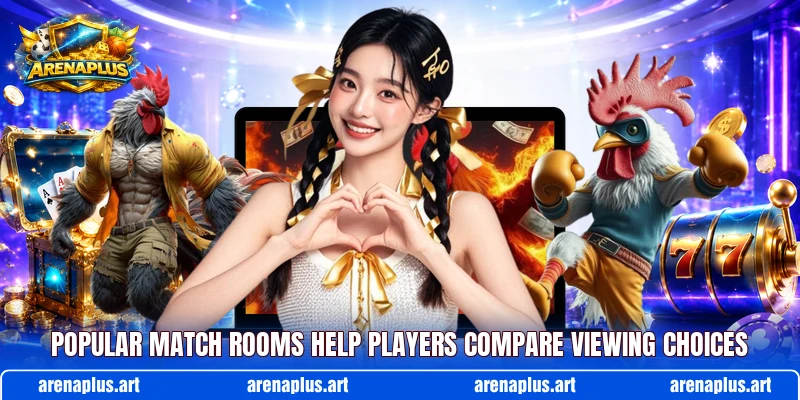 Popular match rooms help players compare viewing choices