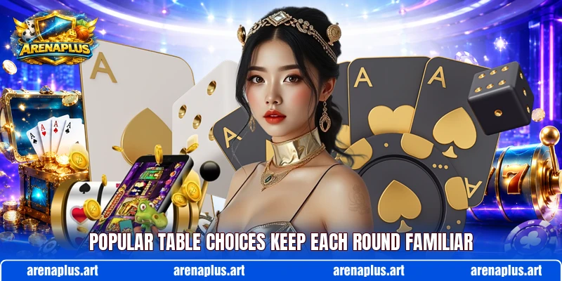 Popular table choices keep each round familiar